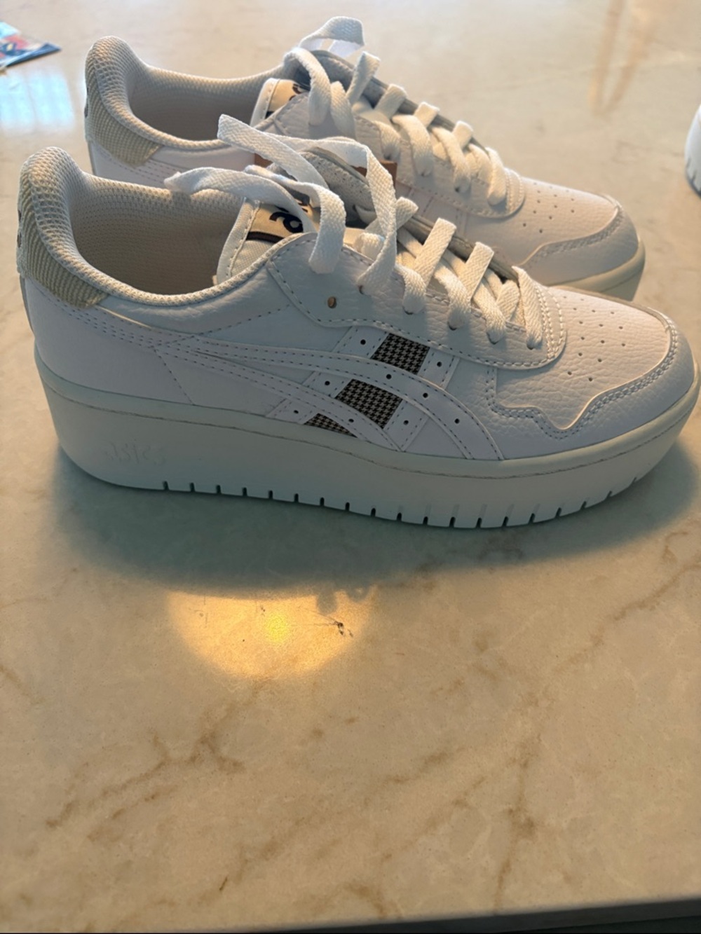 Asics White Platform Lace-Up Sneakers